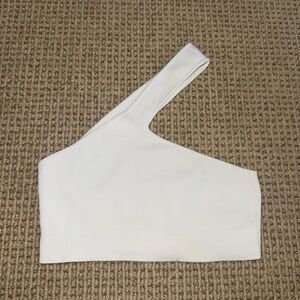 Zara White One-Shoulder Crop Top
